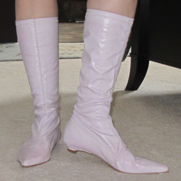 kitten heel calf boots